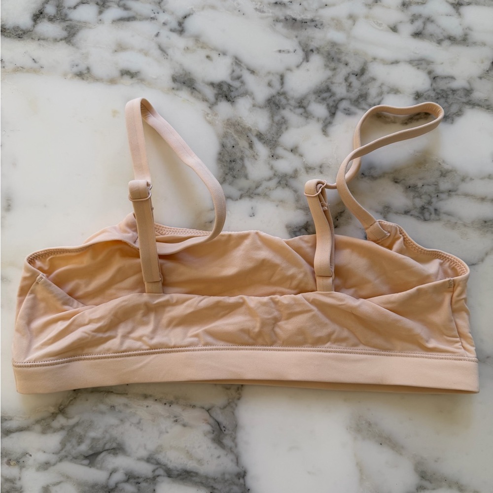 New Quince Beige Light Nude Second Skin Scoop Neck Bralette (2-Pack) Sz S - Picture 5 of 7